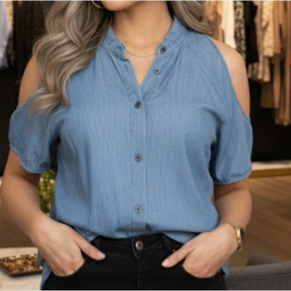 Rails Denim Blue Button Down Shirt
